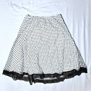 Dressbarn, Polka Dot Fit-Flare Ruffle Skirt - Size 14W